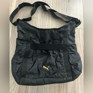 Puma Black Shoulder/Cross Body Bag with Gold Logo
